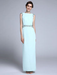 Aimishang Sheath / Column Mother of the Bride Dress Elegant Bateau Neck Ankle Length Chiffon Sleeveless No with Crystals