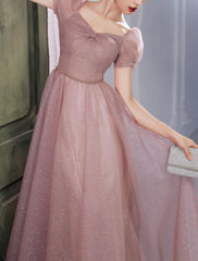 A-Line Beautiful Back Elegant Prom Formal Evening Birthday Dress Sweetheart Neckline Short Sleeve Floor Length Lace with Beading