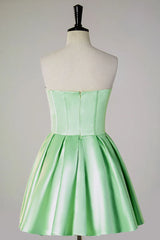 A-line bead strapless transparent tight corset back to school dress