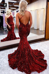 32849 - Unique One Shoulder Sequins Sparkly Mermaid Prom Dress