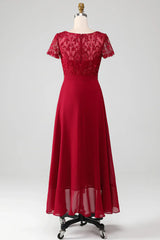 Sparkly Sequin Asymmetrical Mother of Bride Dress with Appliques