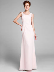 Aimishang  Mermaid / Trumpet Mother of the Bride Dress Convertible Dress Scoop Neck Floor Length Chiffon Long Sleeve Wrap Included with Sash / Ribbon