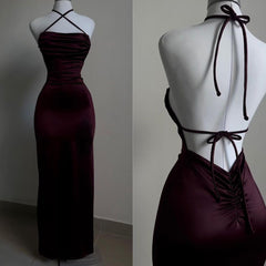 Backless Wine Red Sheath Long Prom Dresses Gala Dress Formal