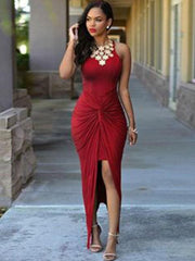 Jewel Ankle-Length Spandex With Beading Asymmetrical Dresses