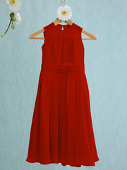 Jewel Sleeveless Knee Length Flower Girl Dress with Tulle