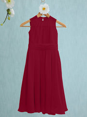 Jewel Sleeveless Knee Length Flower Girl Dress with Tulle