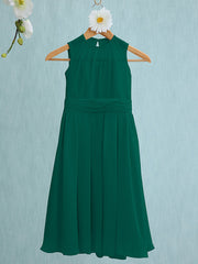 Jewel Sleeveless Knee Length Flower Girl Dress with Tulle