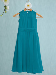Jewel Sleeveless Knee Length Flower Girl Dress with Tulle