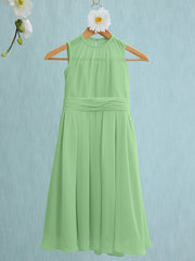 Jewel Sleeveless Knee Length Flower Girl Dress with Tulle