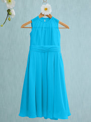 Jewel Sleeveless Knee Length Flower Girl Dress with Tulle