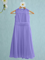 Jewel Sleeveless Knee Length Flower Girl Dress with Tulle