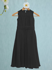 Jewel Sleeveless Knee Length Flower Girl Dress with Tulle