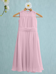 Jewel Sleeveless Knee Length Flower Girl Dress with Tulle