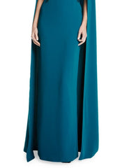 Sheath / Column Evening Gown Elegant Dress Wedding Guest Wedding Party Floor Length Sleeveless Jewel Neck Capes Stretch Chiffon with Appliques