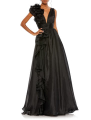 Wholesale A-Line Evening Gown Celebrity Style Dress Christmas Red Green Dress Formal Wedding Guest Floor Length Sleeveless V Neck Chiffon with Slit Pure Color