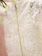 Knee Length Long Sleeve Column Flower Girl Dress with Lace Jewel Neck