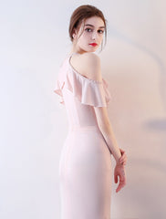 Prom Dresses Floor Length Short Sleeve Halter Jersey Beading Ruffles