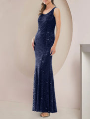 Aimishang Two Piece A-Line Mother of the Bride Dress Formal Wedding Guest Elegant Scoop Neck Floor Length Lace Long Sleeve with Sequin Crystal Brooch