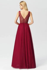Lace Appliques Sleeveless Long Evening Prom Dress Online