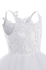 Lace-Embellished Square Neckline Sleeveless Ball Gown Flower Girl Dress
