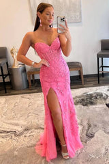 2024 Long Corset Yellow Prom Dresses Mermaid Sweetheart with Appliques