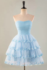 Jimiss Strapless chiffon ruffle Homecoming Dresses