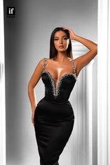 34410 - Luxurious Spaghetti Straps V-Neck Beads Prom Evening Formal Dress