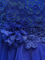 Long Sleeve Flower Girl Dresses with Butterfly Design & Beading