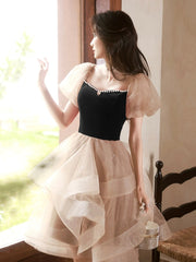 A-line Tulle Ruffle Cute Sweetheart Homecoming Dresses