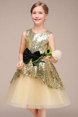 Lovely Jewel Sleeveless Flower Girl Dress with Tulle and Sequins