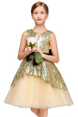 Lovely Jewel Sleeveless Flower Girl Dress with Tulle and Sequins