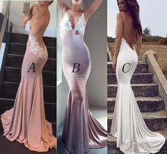 Mermaid V-neck Backless Long Bridesmaid Dress Party Dresses