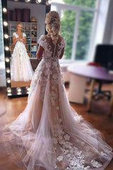 Modest Long A-line Floor Length Sleeveless Wedding Dress with Lace Tulle