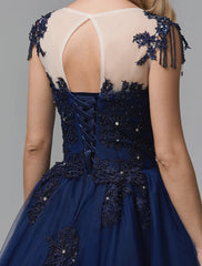 Ball Gown Prom Dresses Sparkle Dress  Long Sleeve Off Shoulder Satin with Beading