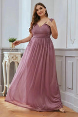 Navy Stunning V-Neck Sleeveless Long Evening Prom Dress