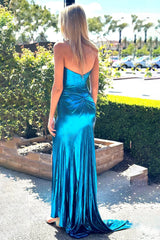 Fashion Sweet Brown Sparkly Mermaid Satin Prom Dresses