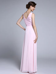 Aimishang Sheath / Column Mother of the Bride Dress Scoop Neck Floor Length Chiffon 3/4 Length Sleeve No with Beading