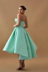 On Sale - Modern Mint Green V-Neck Sleeveless Short Prom Dress Ball Gown