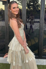 Sparkly A Line Sweetheart Champagne Prom Dresses,Tea Length Party Dress