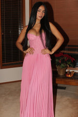 Charming A Line Spaghetti Straps Pink Corset Prom Dresses