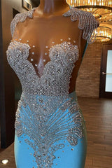 Pool Sleeveless Mermaid Prom Dress with Beading