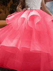 Princess Sleeveless Jewel Neck Flower Girl Dress - Polyester with Bow Embroidery