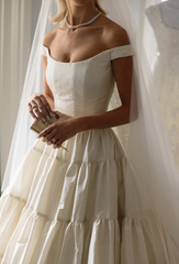 Weitese Dress Prom Dress Stores White Off Shoulder A-Line Lovely Wedding Dress Party Dress Formal Women's Dresses