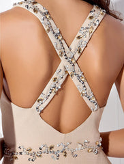 Beautiful Dress Wedding Floor Length Sleeveless Crisscross Back Beading