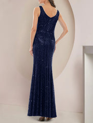 Aimishang Two Piece A-Line Mother of the Bride Dress Formal Wedding Guest Elegant Scoop Neck Floor Length Lace Long Sleeve with Sequin Crystal Brooch
