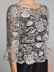 Aimishang Sheath / Column Mother of the Bride Dress Jewel Neck Floor Length Satin Lace 3/4 Length Sleeve with Lace