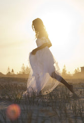 Romantic Summer Beach Wedding Dress with Tulle and Lace Bridal Gown