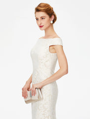 Aimishang Sheath / Column Mother of the Bride Dress Elegant Off Shoulder Floor Length Lace Short Sleeve No with Lace