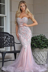 Sale on Stunning Sweetheart Crystal Beadings Mermaid Evening Party Gowns