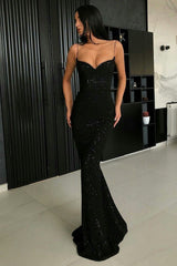 Sexy Simple Sequins Sheath Spaghetti Strap Prom Dress